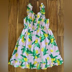 Crewcuts Girl's Lemon Print Dress Size 10